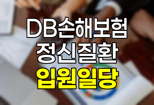 DB손해보험 정신질환입원일당 그룹별 보험 상세 안내 2025년 최신판