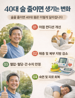 40대 술 줄이면 생기는 변화