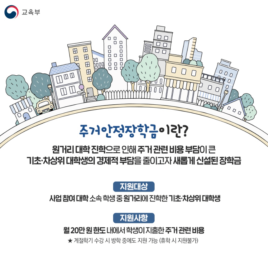 주거안정장학금 지원대상과 혜택안내