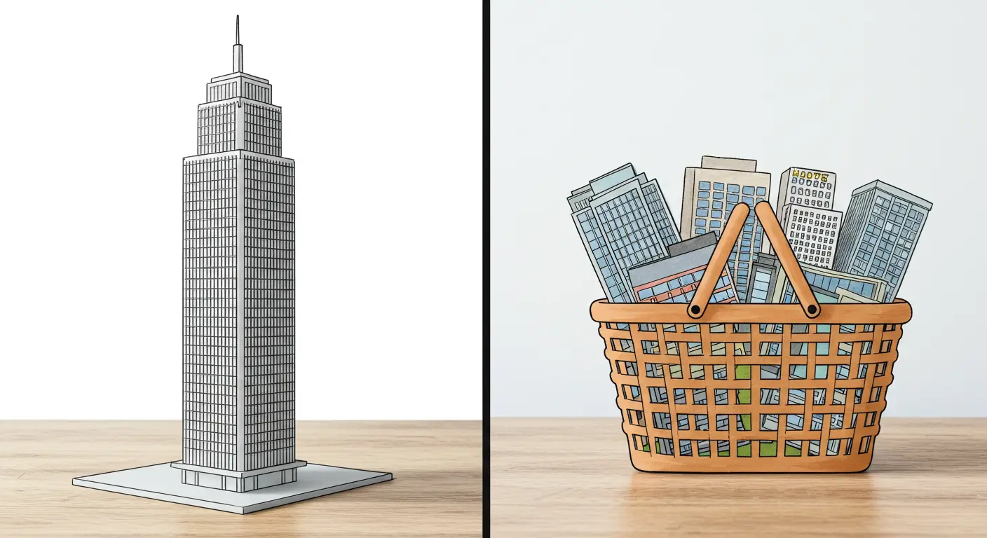 하나의 부동산에 집중 투자하는 개별 리츠와 여러 부동산에 분산 투자하는 리츠 ETF의 차이