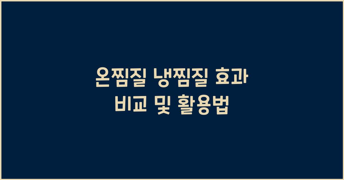 온찜질 냉찜질