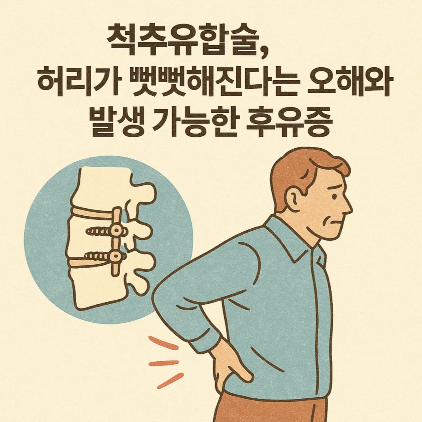 척추유합술, 허리가 뻣뻣해진다는 오해와 발생 가능한 후유증
