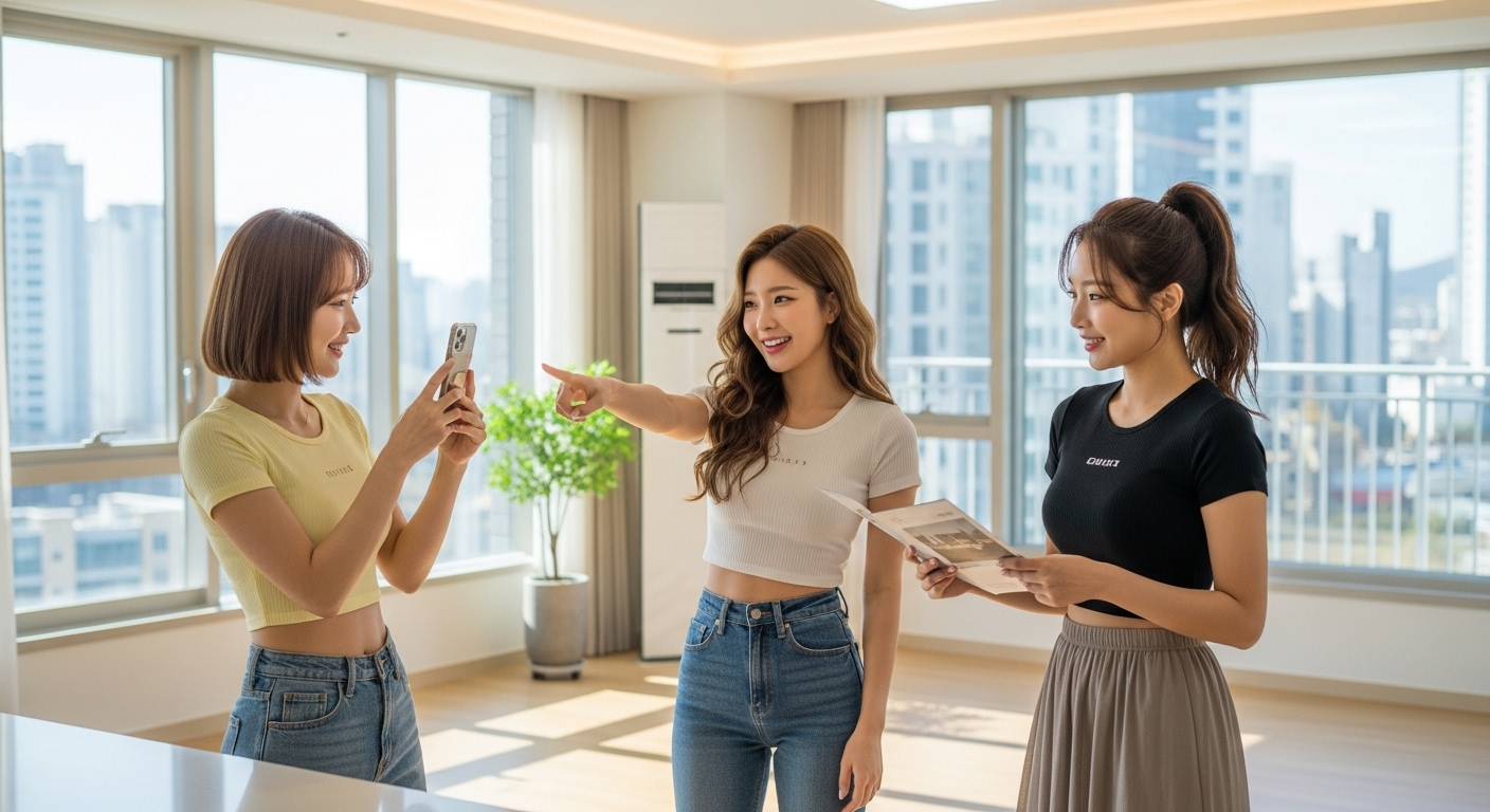 아파트 구경하는 여자들
