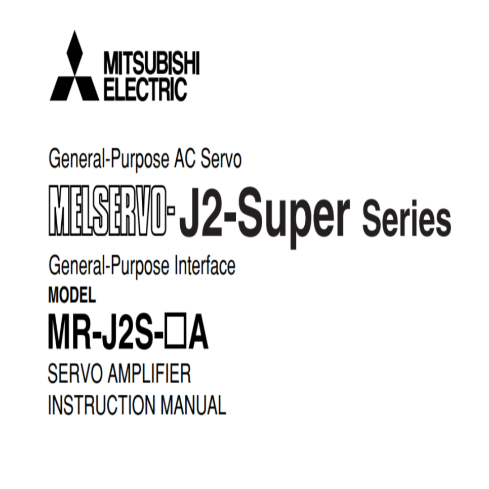 미쓰비시(MITSUBISHI) 서보드라이버 MR-J2S-40A 메뉴얼 다운로드