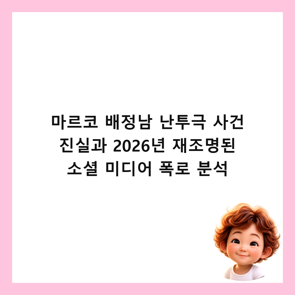 λ§λ₯΄μ½ λ°°μ λ¨ λν¬κ·Ή μ¬κ±΄ μ§μ€κ³Ό 2026λ
μ¬μ‘°λͺ
λ μμ
λ―Έλμ΄ νλ‘ λΆμ μΈλ€μΌ