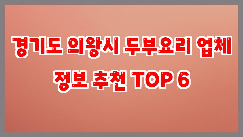 경기도 의왕시 두부요리
