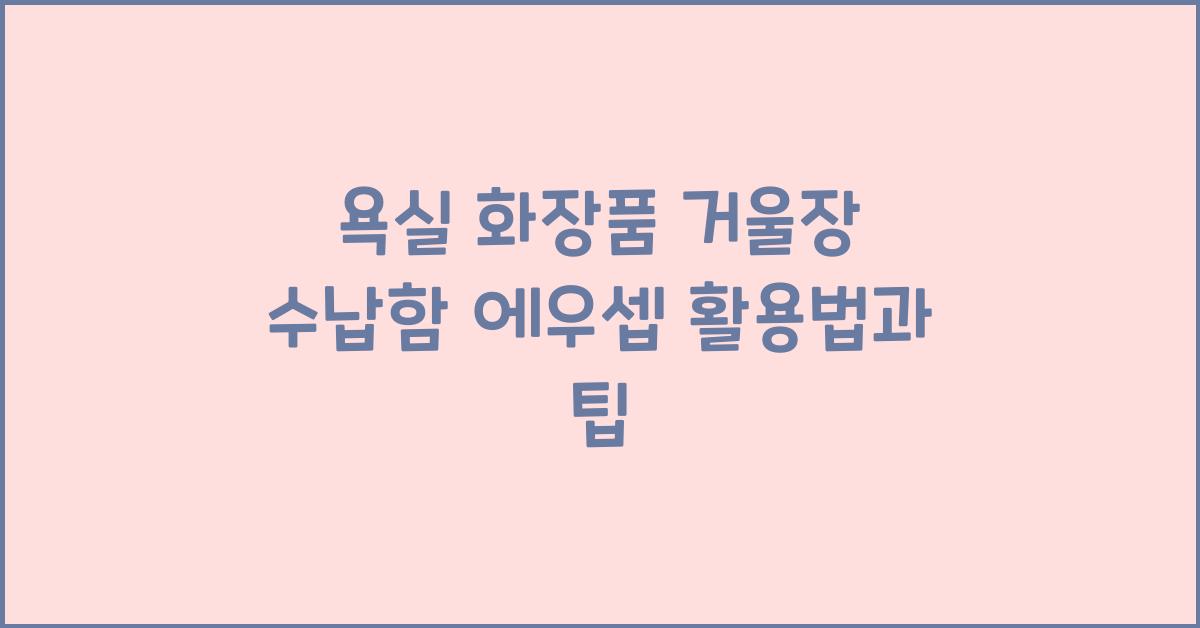 욕실 화장품 거울장 수납함 에우셉