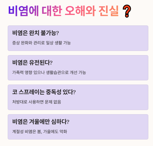 비염에 대한 오해와 진실