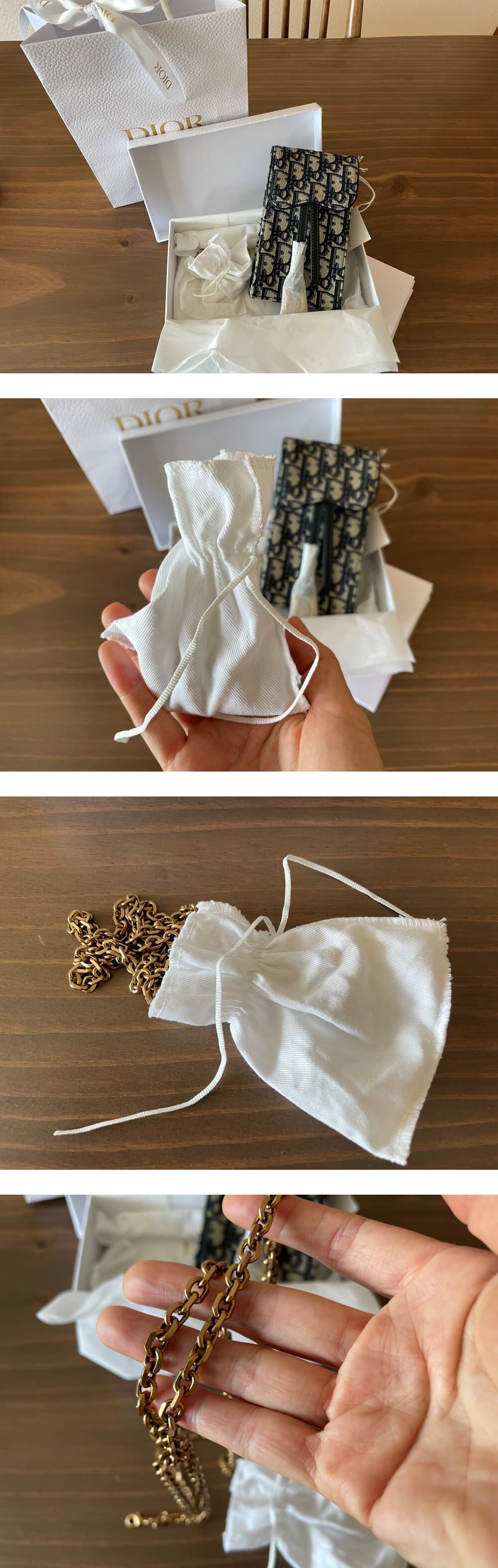 디올-버티컬-파우치-크로스-끈(체인)-모습