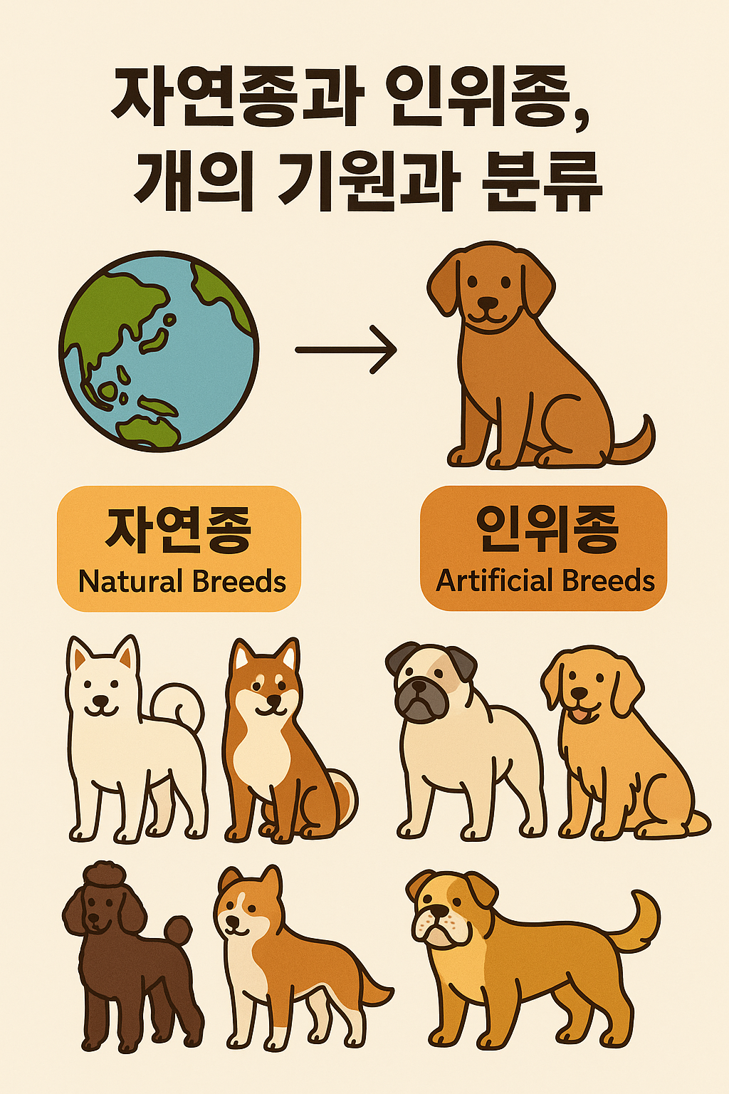 자연종과 인위종, 개의 기원과 분류 이미지