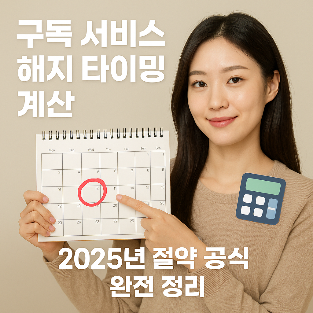 구독 서비스 해지 타이밍 계산 | 2025년 절약 공식 완전 정리