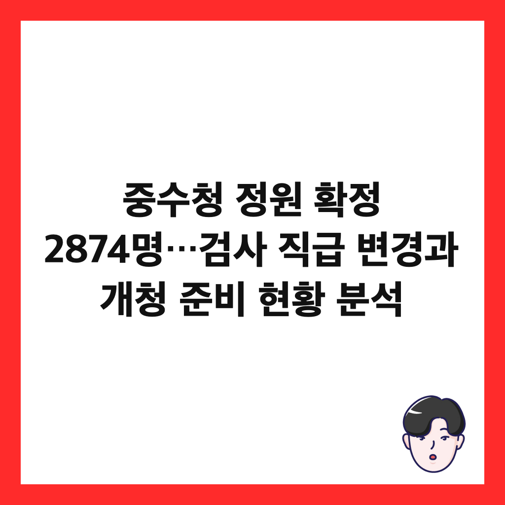 중수청 정원 확정 2874명&hellip;검사 직급 변경과 개청 준비 현황 분석 썸네일