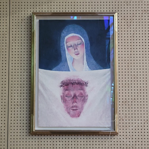 항동성당 십자가의 길 제6처 베로니카가 예수님의 얼굴을 닦아드림을 묵상합니다.