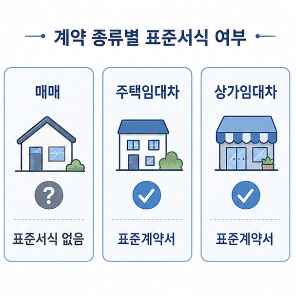 계약 종류별 표준서식 여부 비교