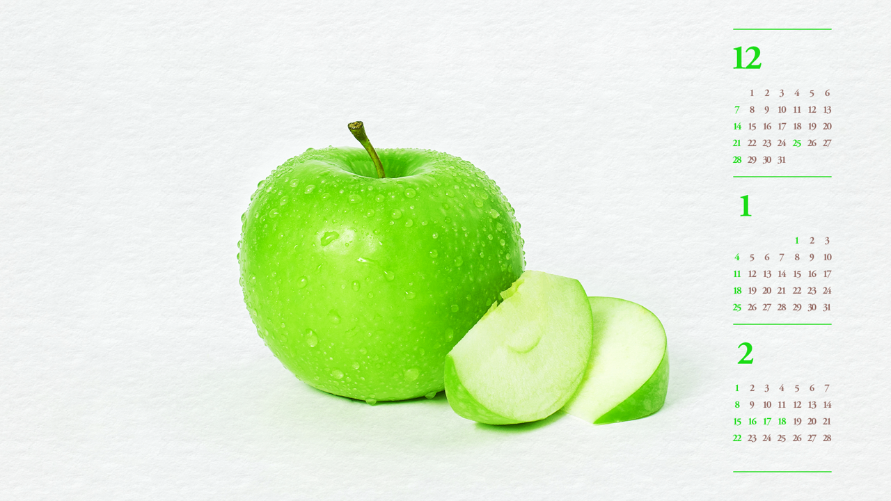 13 풋사과 한개 B - 2026년1월 달력배경화면