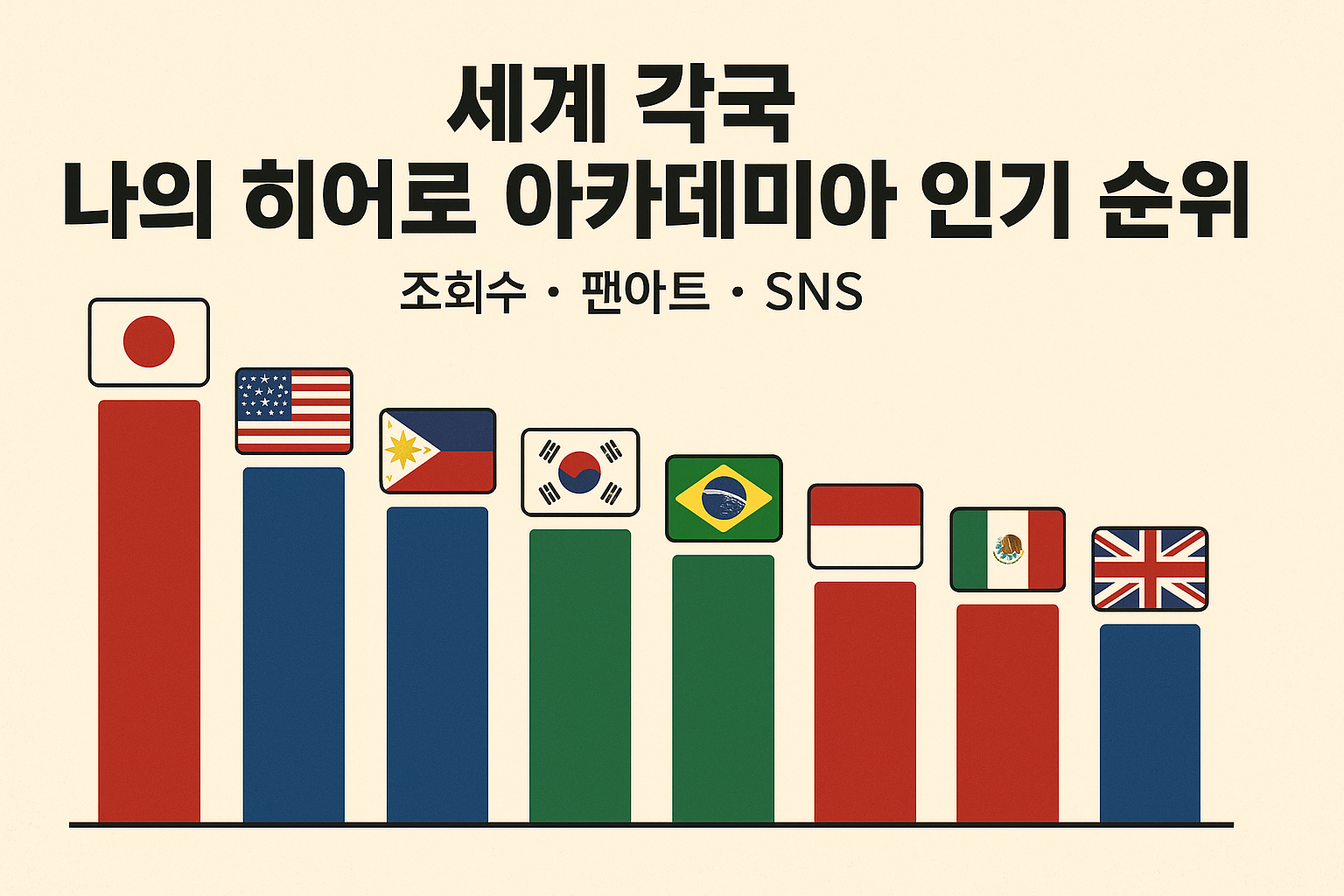 세계 각국 나의 히어로 아카데미아 인기 순위 (조회수, 팬아트, SNS)