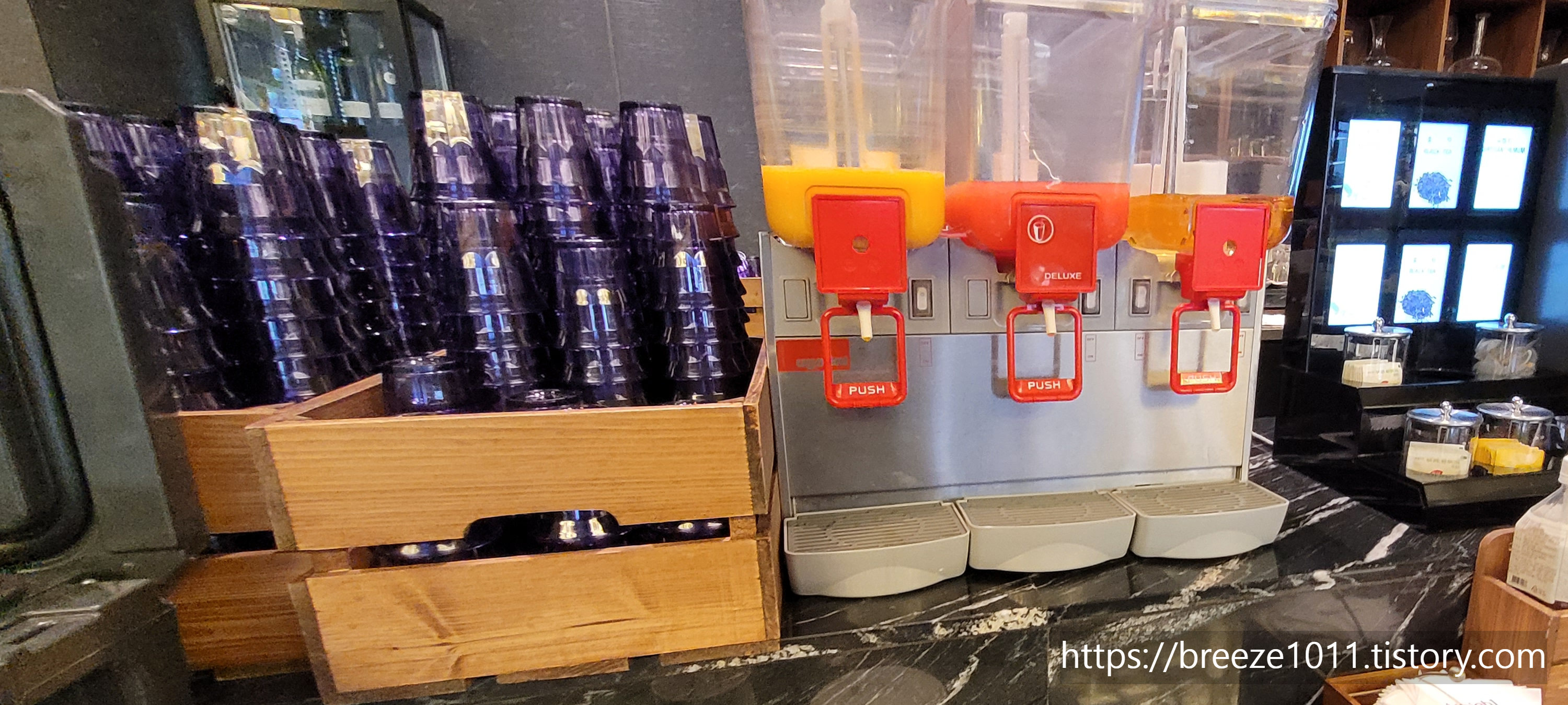 그랜드호텔 조식 음료수