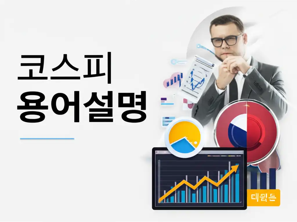 코스피 용어설명 관련 대표 이미지 - 주식 시장 그래프와 용어