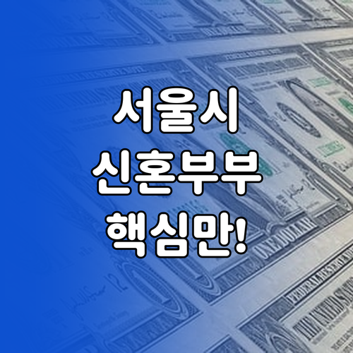 서울시 신혼부부 지원금, 신청 전 반..