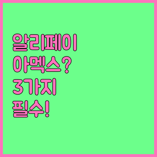 알리페이 아멕스 카드 등록 전 확인할..