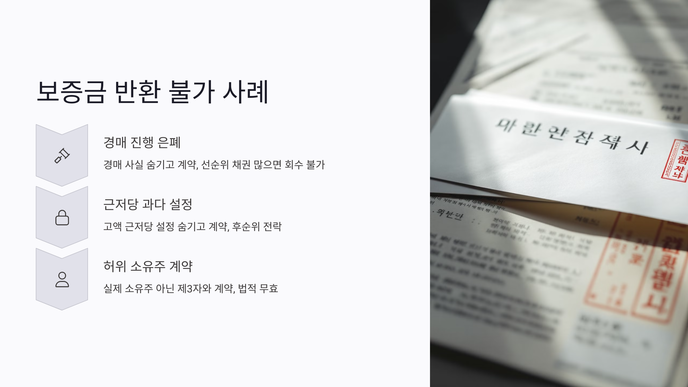 전세사기 피해 상황별 보증금 반환 불가 사례