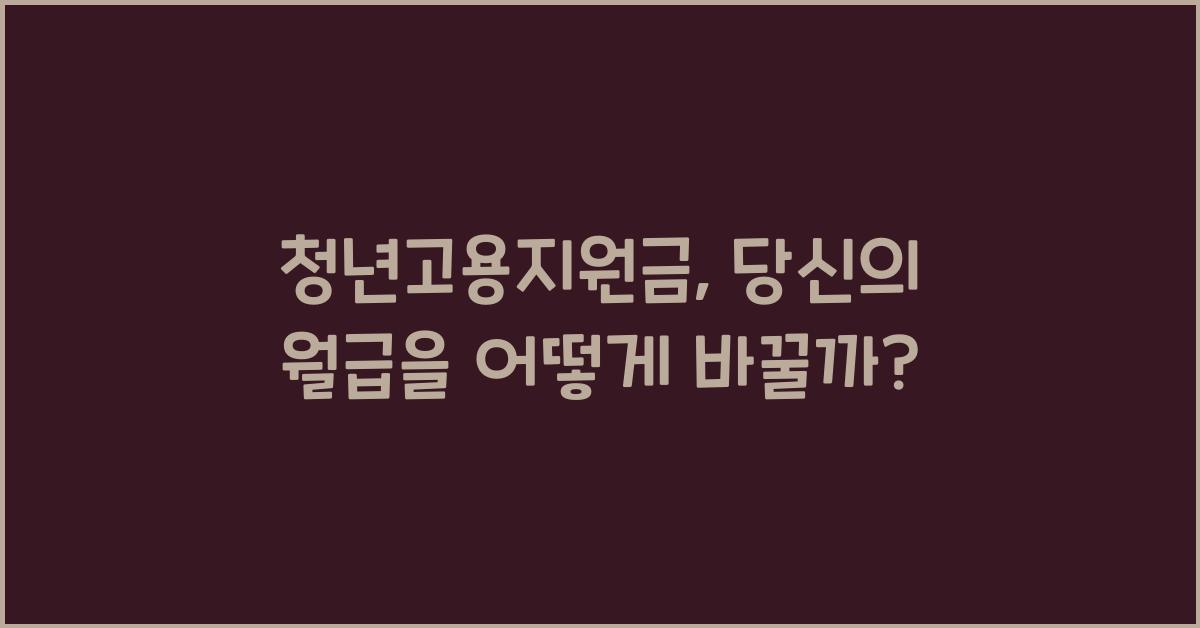 청년고용지원금