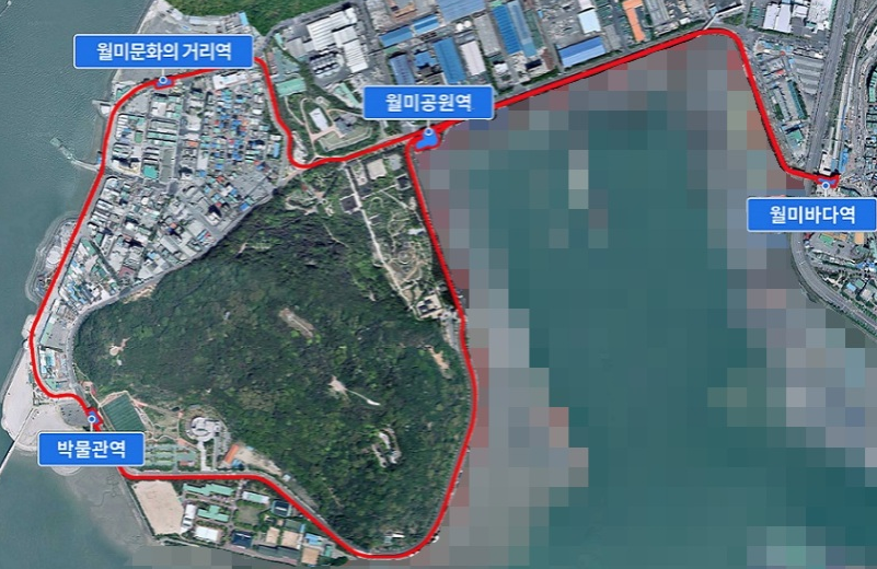 월미바다열차는 총 4개의 역