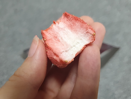 딸기칩 단면 모습