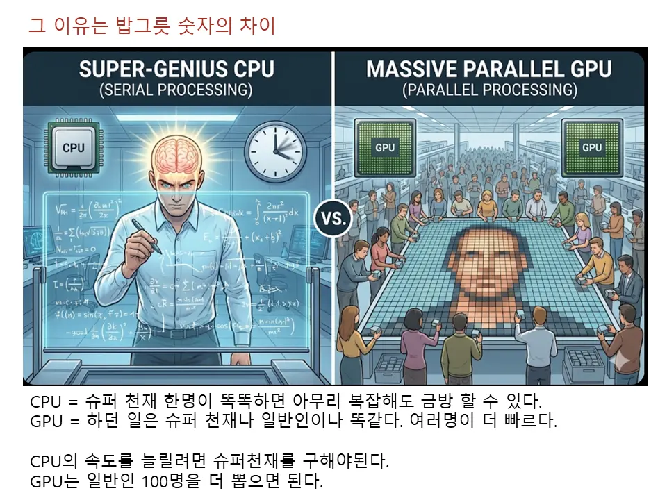 CPU는 슈퍼천재, GPU는 절대다수