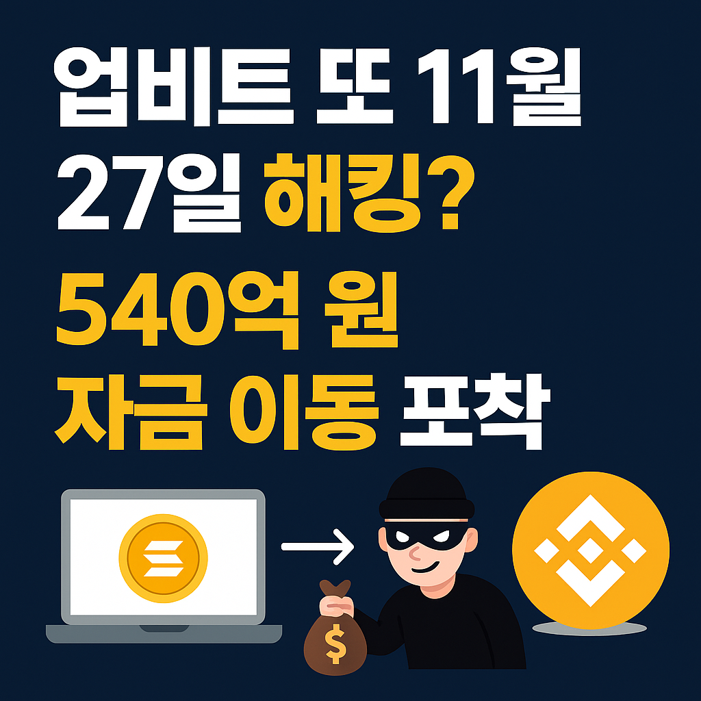업비트 11월 27일 자산 유출 의혹과 540억 규모 Solana 자금 이동 정황