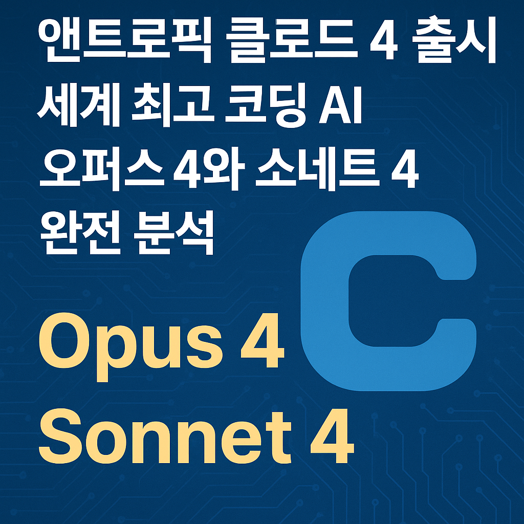 앤트로픽 클로드 4 출시: 세계 최고 코딩 AI 오퍼스 4와 소네트 4 완전 분석
