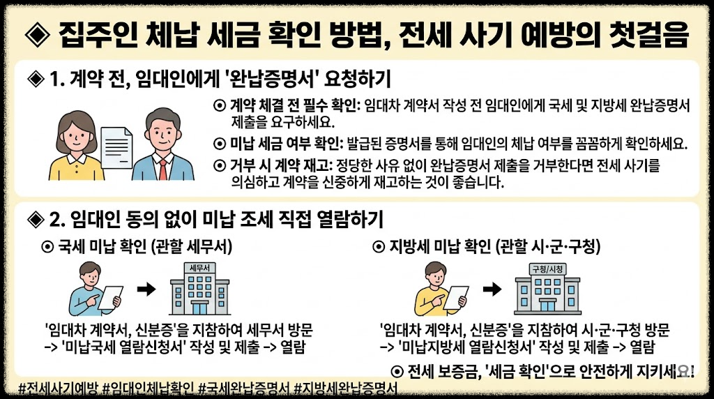 집주인 체납 세금 확인 방법, 전세 사기 예방의 첫걸음