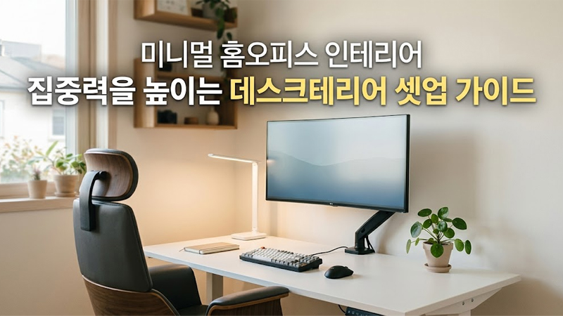 미니멀 홈오피스 인테리어와 집중력을 높이는 데스크테리어 셋업 가이드 예시 이미지