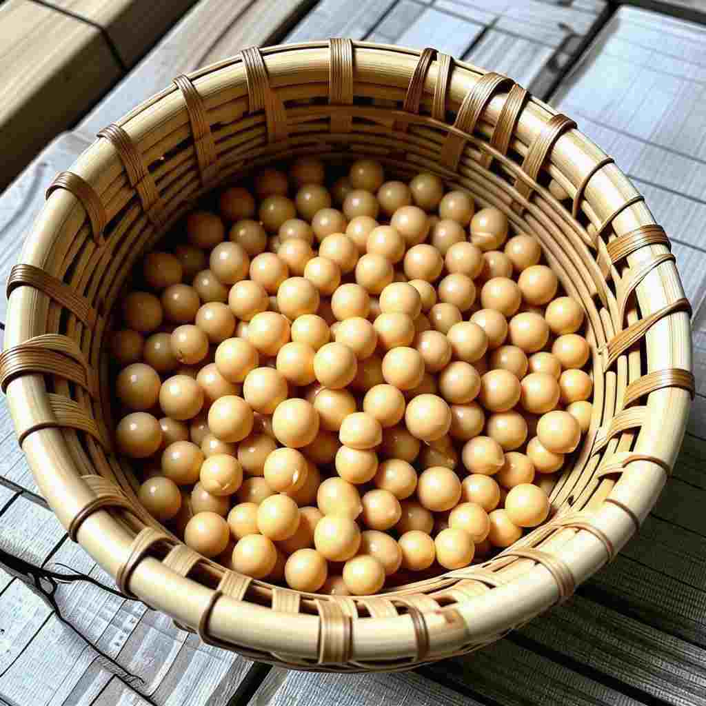 대나무 소쿠리에 담긴 병아리콩