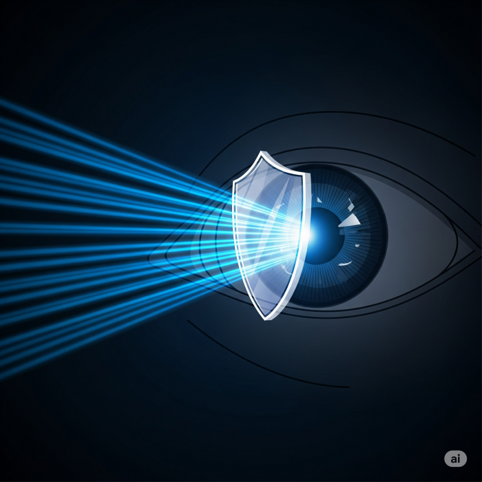 블루라이트가 눈에 영향을 주는 모습을 연상시키는 이미지