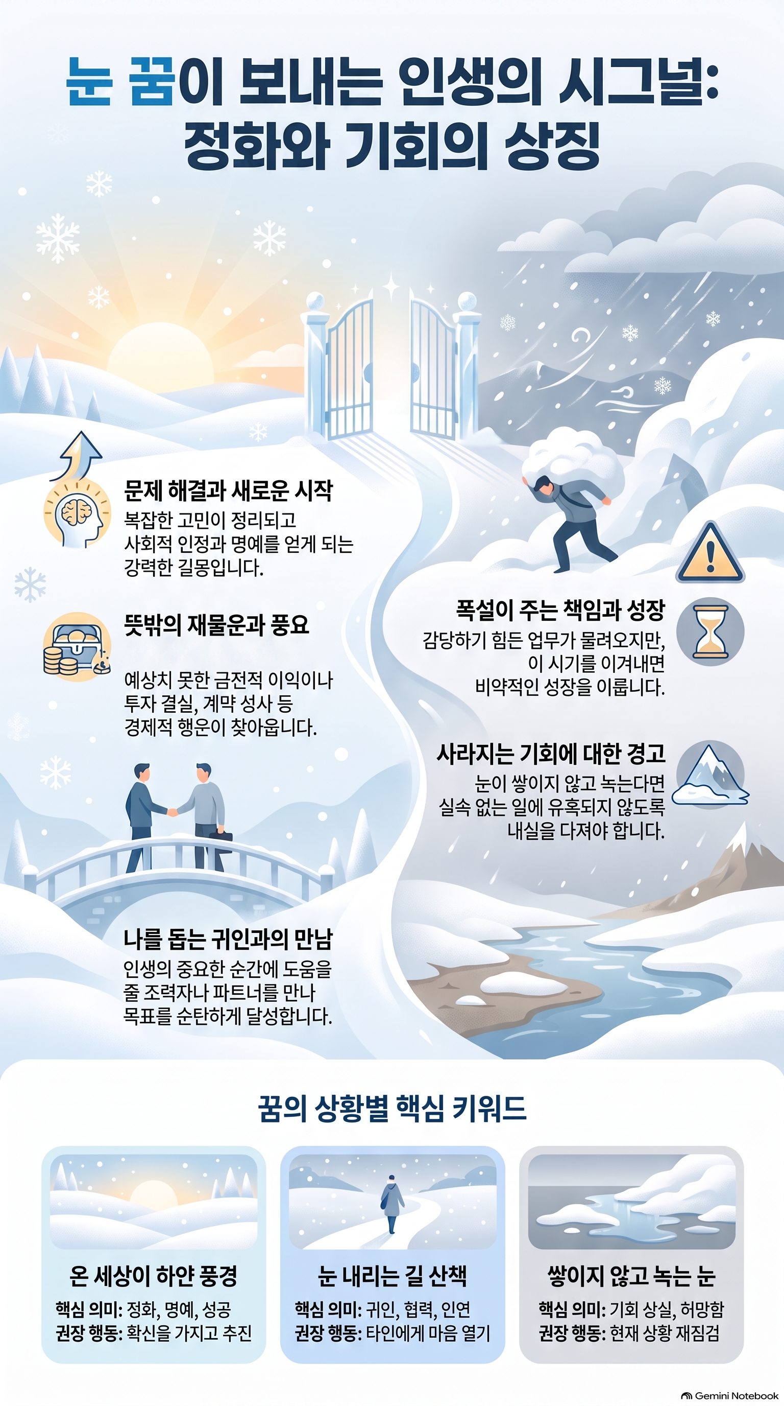 갑자기 하얀 눈이 쏟아지는 꿈