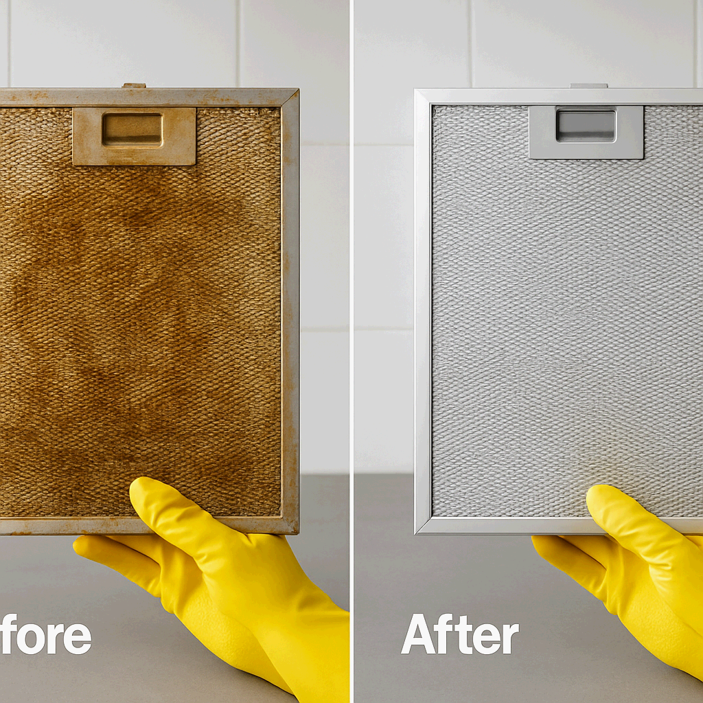 주방 후드 필터의 기름때 제거와 위생 관리법