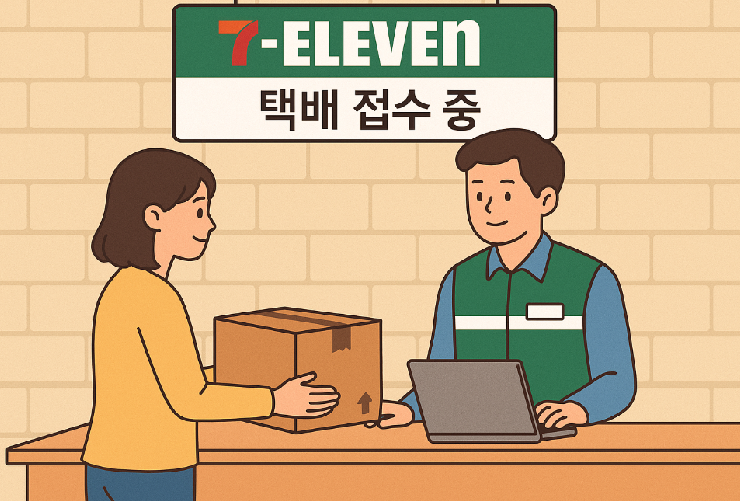 택배를 접수하는 일러스트