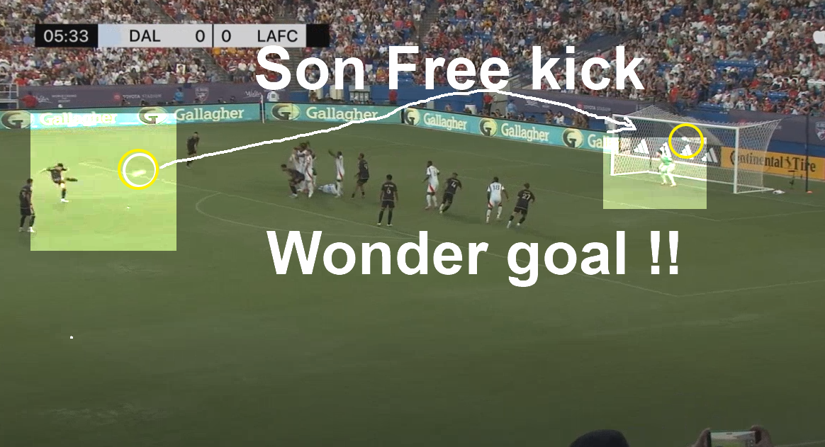 손흥민 23M에서 환상적인 프리킥 골인