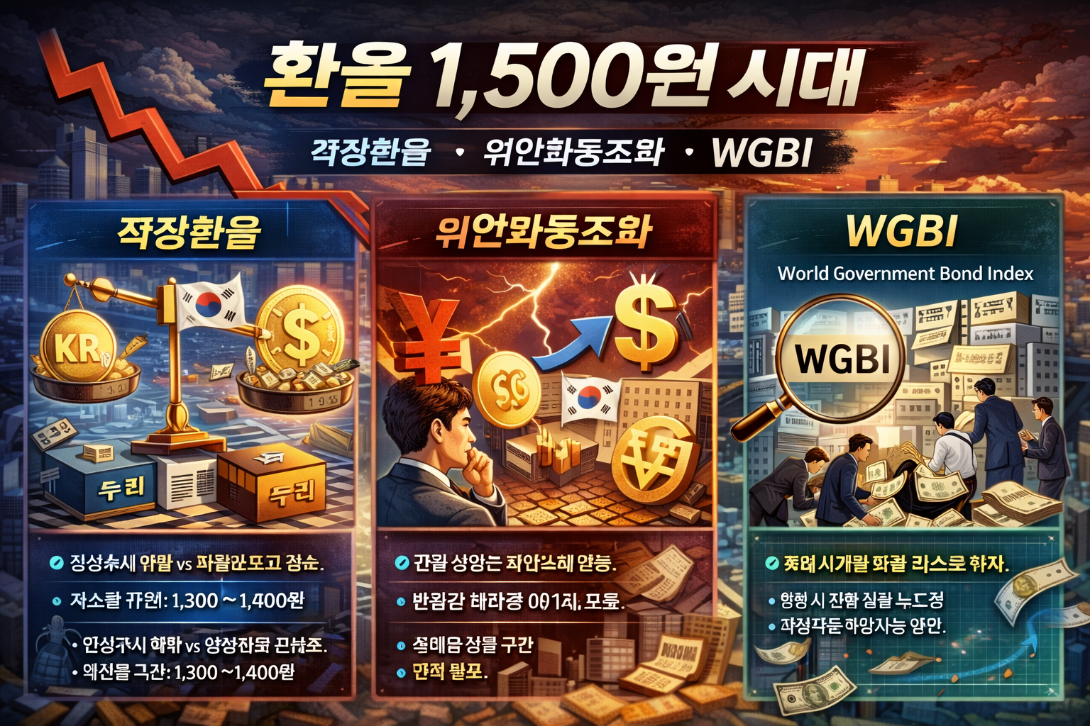 환율 1,500원 시대 (적정환율, 위안화동조화, WGBI)