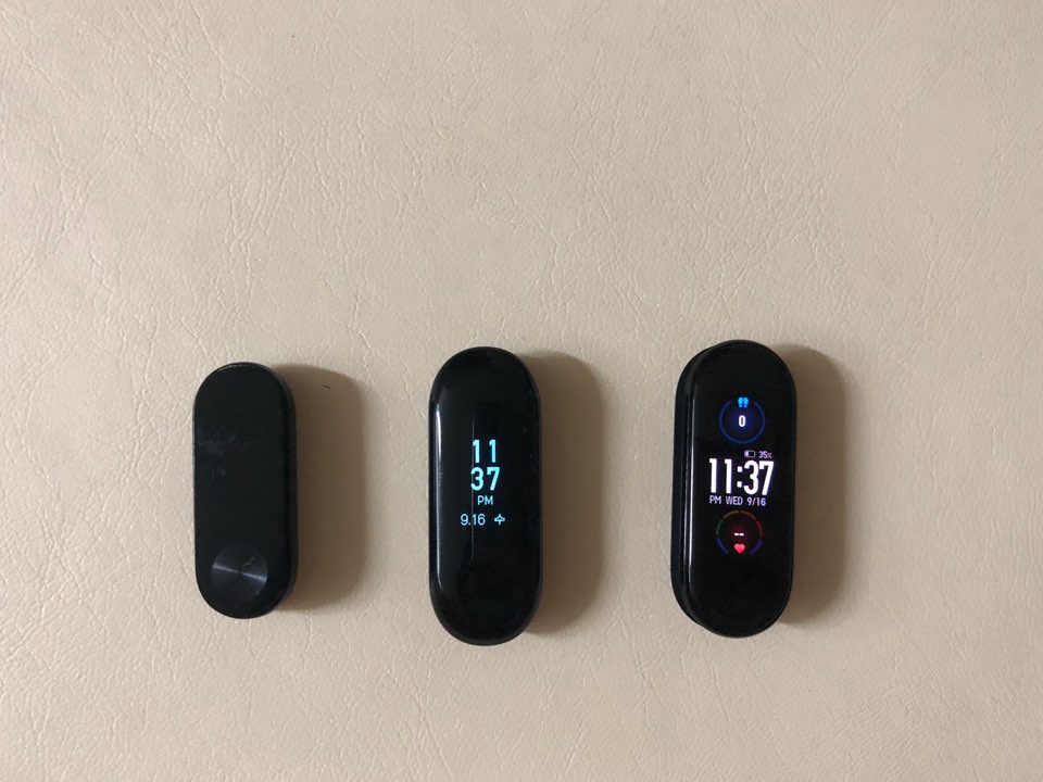 왼쪽부터 샤오미 미밴드2, 미밴드3, 미밴드5 정발