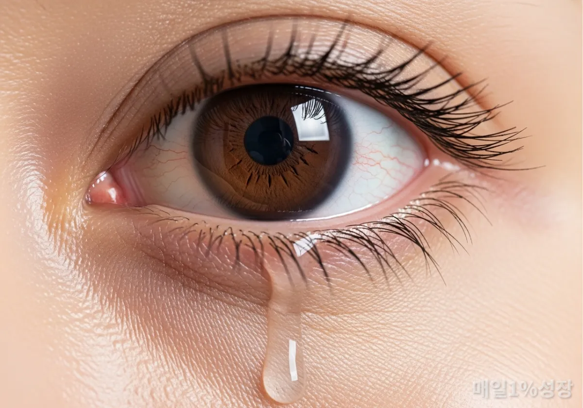 건조한 눈과 반사성 눈물 흘림 증상 이미지