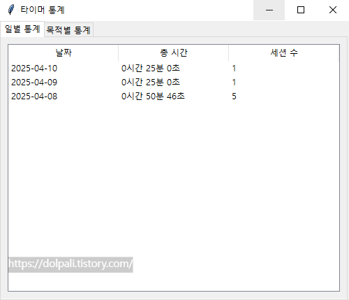 뽀모도로 타이머 확장하기-통계 상세