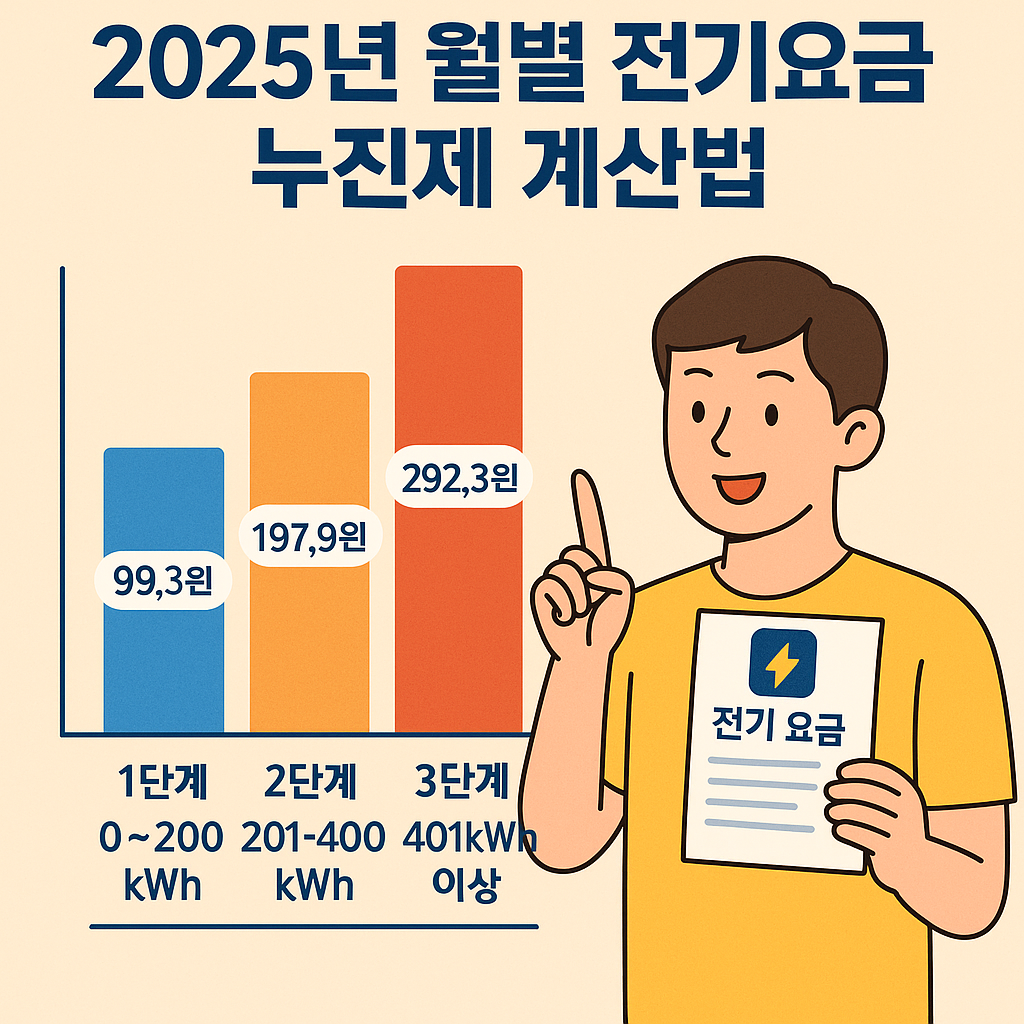 2025년 월별 전기요금 누진제 계산법 완전정리