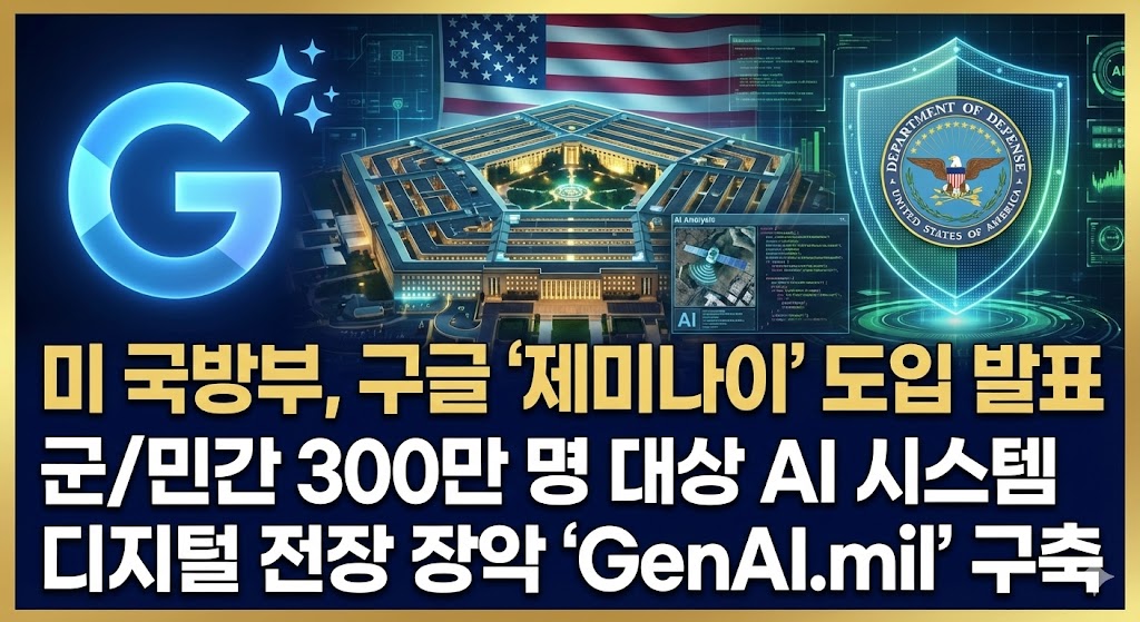미 국방부 구글 제미나이 포 거버먼트(Gemini for Government) AI 도입 및 디지털 전장 강화 시각화