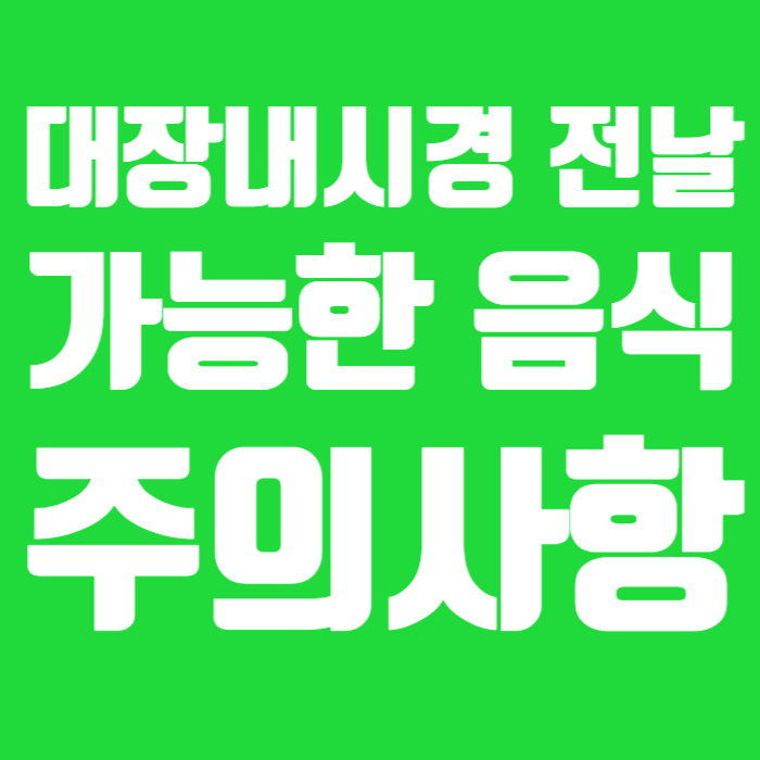 대장내시경 전날 가능한 음식