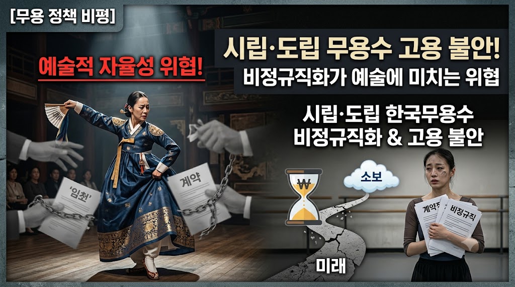[무용 정책 비평] 시립&middot;도립 예술단 한국무용수들의 고용 불안정과 비정규직화가 예술적 자율성에 미치는 위협