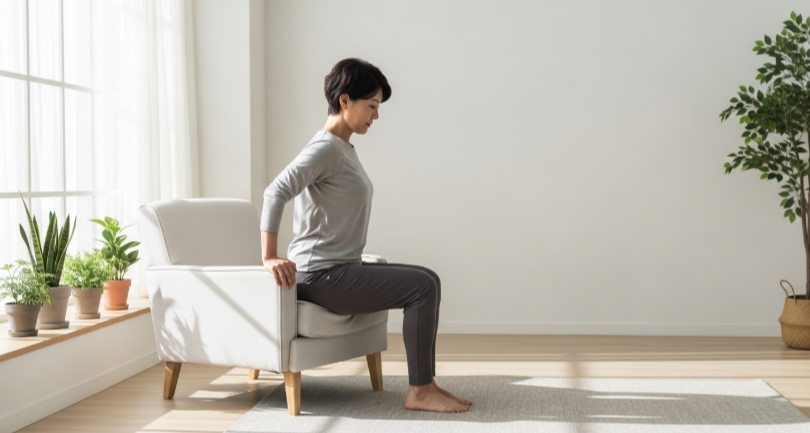 허벅지 근력 유지 운동 모습