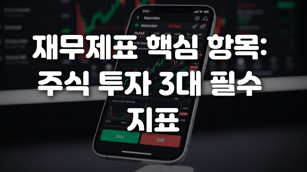 재무제표 핵심 항목 주식 투자 3대 필수 지표