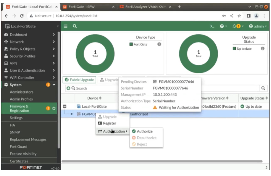 FortiAnalyzer 연동